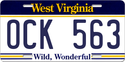 WV license plate OCK563
