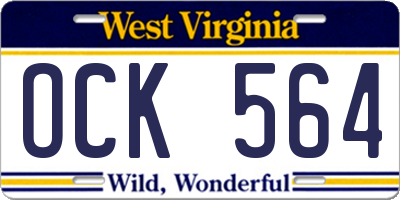 WV license plate OCK564