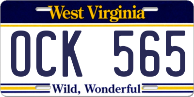 WV license plate OCK565