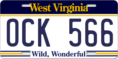 WV license plate OCK566