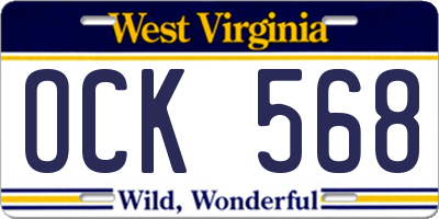 WV license plate OCK568
