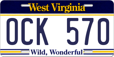 WV license plate OCK570
