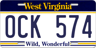 WV license plate OCK574