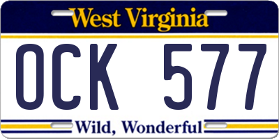 WV license plate OCK577