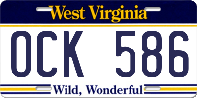 WV license plate OCK586