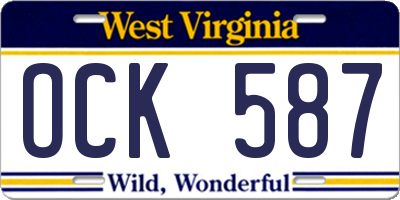 WV license plate OCK587