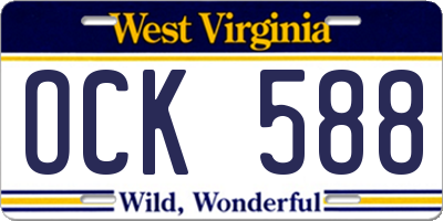 WV license plate OCK588