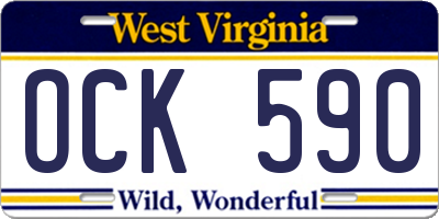 WV license plate OCK590