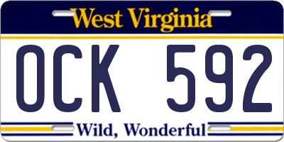 WV license plate OCK592