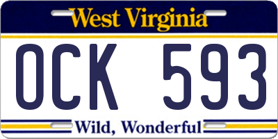 WV license plate OCK593