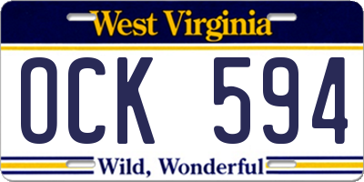 WV license plate OCK594