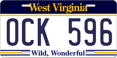 WV license plate OCK596