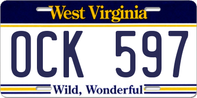 WV license plate OCK597