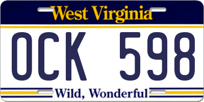 WV license plate OCK598