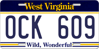 WV license plate OCK609