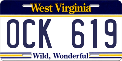 WV license plate OCK619