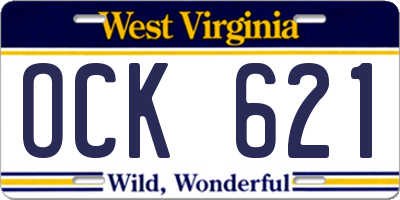 WV license plate OCK621
