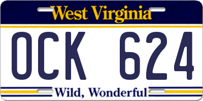 WV license plate OCK624