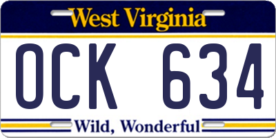 WV license plate OCK634