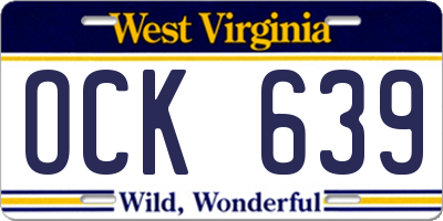 WV license plate OCK639