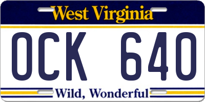 WV license plate OCK640
