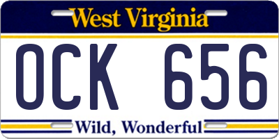 WV license plate OCK656