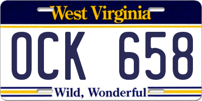 WV license plate OCK658