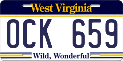 WV license plate OCK659