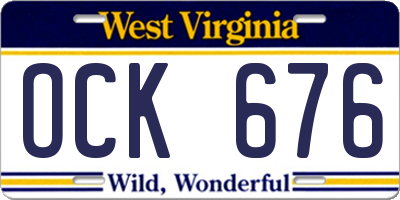 WV license plate OCK676