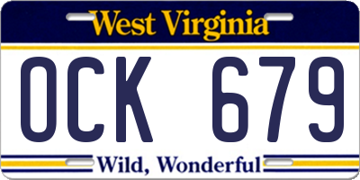 WV license plate OCK679