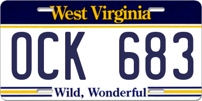 WV license plate OCK683