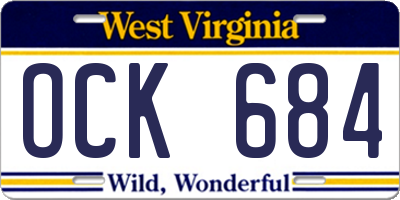 WV license plate OCK684