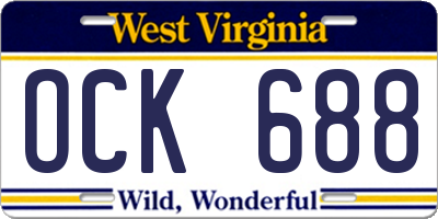WV license plate OCK688