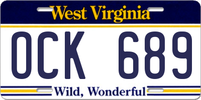 WV license plate OCK689