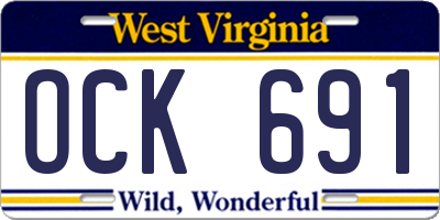 WV license plate OCK691
