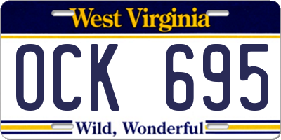 WV license plate OCK695