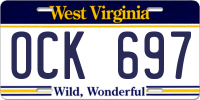 WV license plate OCK697