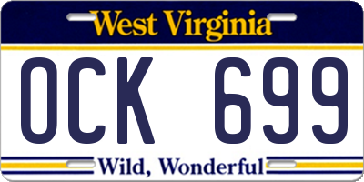 WV license plate OCK699