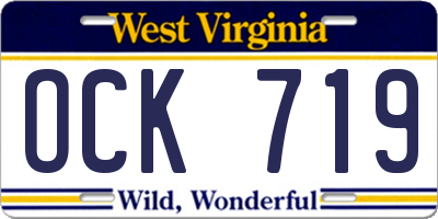 WV license plate OCK719