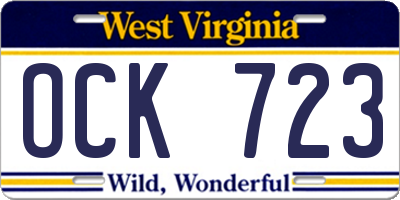 WV license plate OCK723
