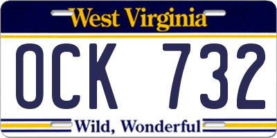WV license plate OCK732