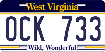 WV license plate OCK733