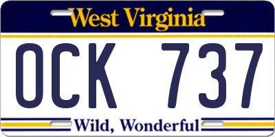 WV license plate OCK737