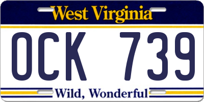 WV license plate OCK739