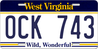 WV license plate OCK743