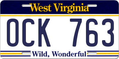 WV license plate OCK763