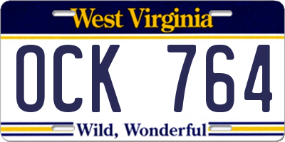 WV license plate OCK764