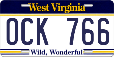 WV license plate OCK766
