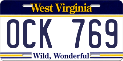 WV license plate OCK769