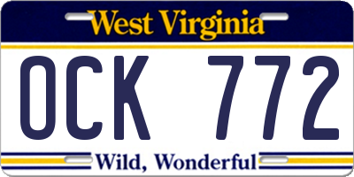 WV license plate OCK772